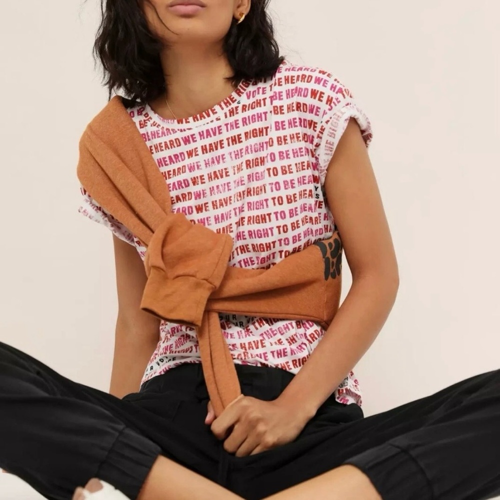 Anthropologie Maeve vote graphic tee